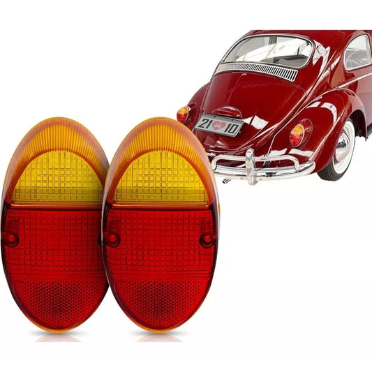 Par de Lentes da Lanterna Traseira Fusca 1966 a 1970 Âmbar
